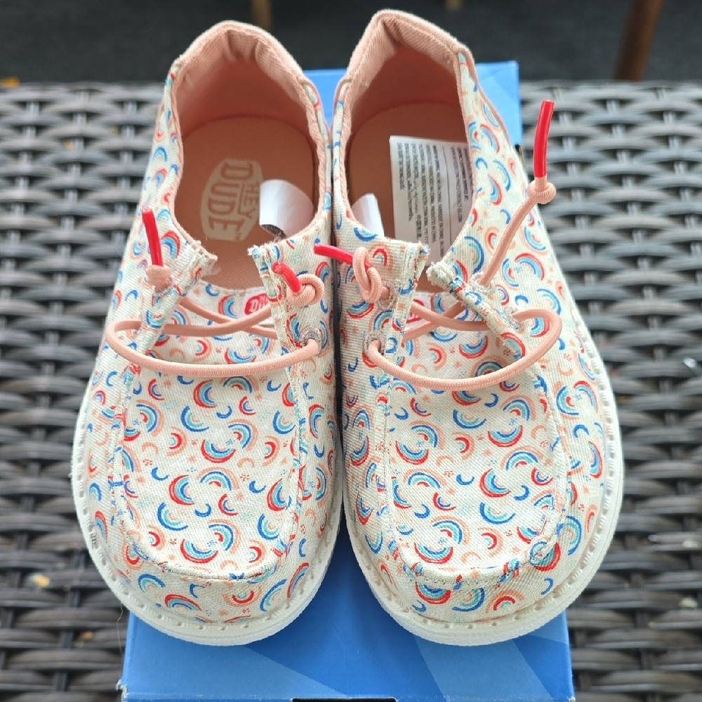 Kids' Rainbow Patterned Shoes - Cream